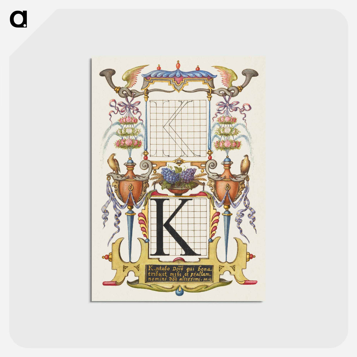 アートポストカード-Guide for Constructing the Letter K
 - 書道のお手本 Postcard.