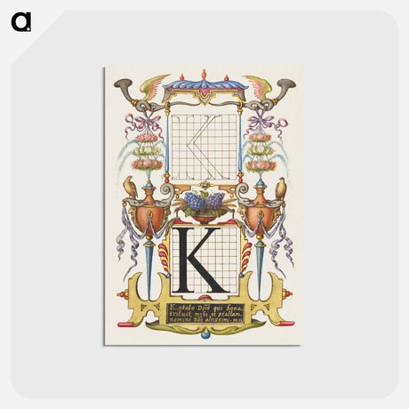 アートポストカード-Guide for Constructing the Letter K
 - 書道のお手本 Postcard.