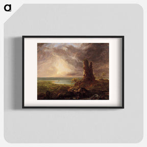 アートポスター-Romantic Landscape with Ruined Tower - トーマス コール Poster.