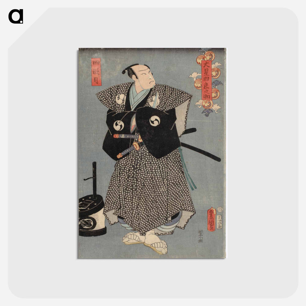 アートポストカード-Actors Nakamura Fukusuke and Tokuji in the Play Kanadehon Chushingura
 - 歌川 国貞 Postcard.