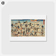 アートポストカード-Children Setting up the Framework of a Storehouse - 歌川 国芳 Postcard.