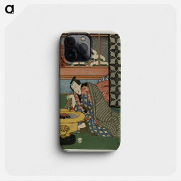 Kasugaya Tokijiro and Yamanaya Urasato by a Hibachi as Snow Falls Outside
 - 歌川 豊国 Phone Case.