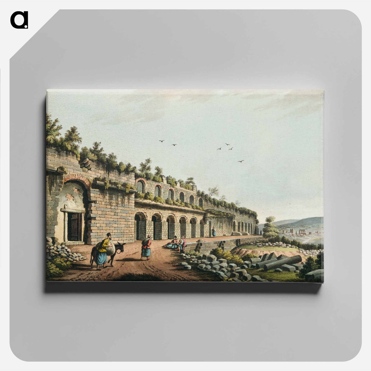 Stadium at Ephesus - View of Ottoman territory Canvas.