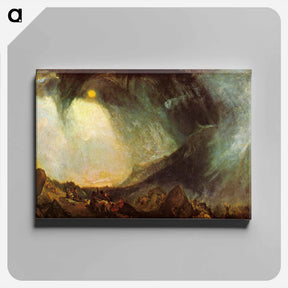 アートパネル-Snow Storm, Hannibal and His Army Crossing the Alps - ウィリアム ターナー Canvas.