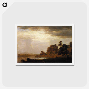 アートポストカード-On the Sweetwater Near the Devil's Gate, Nebraska - アルバート ビアスタット Postcard.