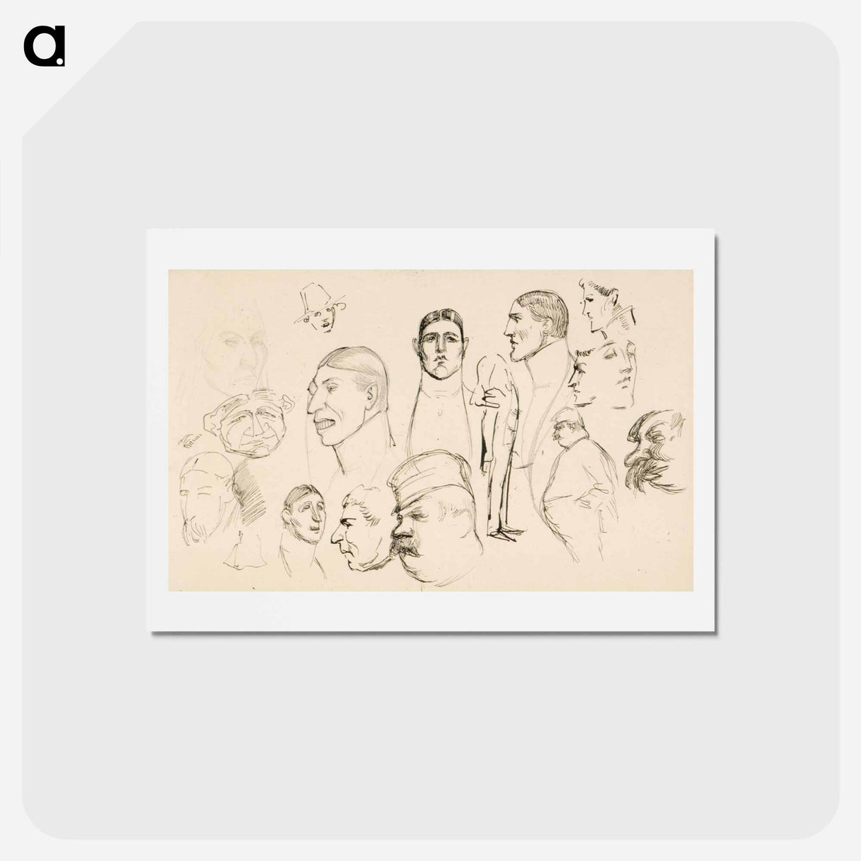 アートポストカード-Caricatures - アルバート エーデルフェルト Postcard.