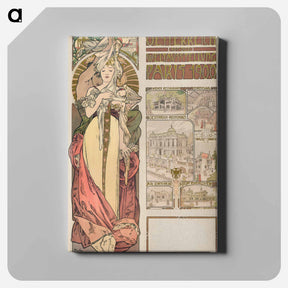 アートパネル-Austria at the Exposition Universelle - アルフォンス ミュシャ Canvas.