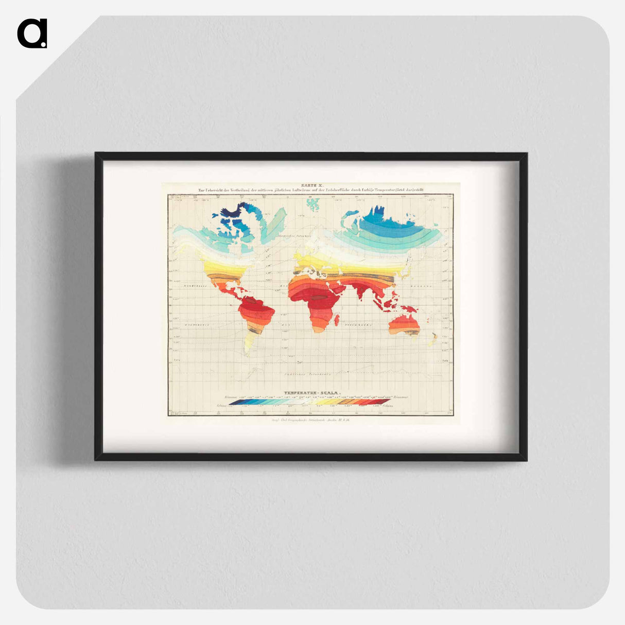 Geographische Naturkunde oder Grundzüge einer Allgemeinen Naturgeschichte der drei Reiche, mit physiognomischer Schilderung der Erdoberfläche - アンティーク地図 Poster.