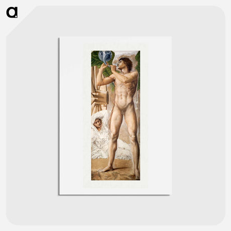 アートポストカード-Troy Triptych - Study of Fame overthrowing Fortune - エドワード バーン ジョーンズ Postcard.