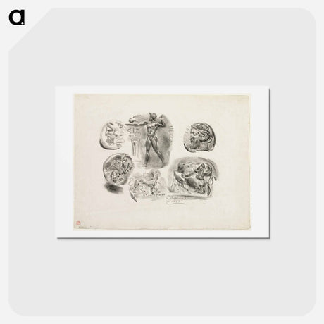 アートポストカード-イエロー - ウジェーヌ ドラクロワ Postcard.