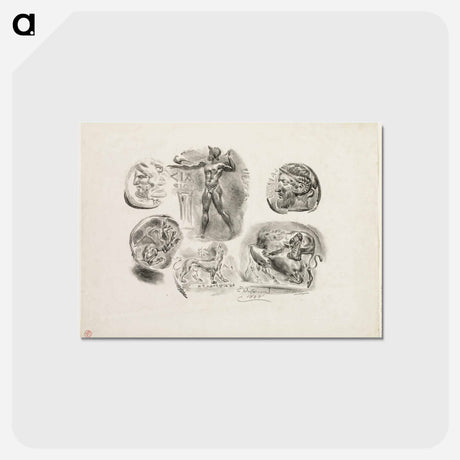 アートポストカード-イエロー - ウジェーヌ ドラクロワ Postcard.