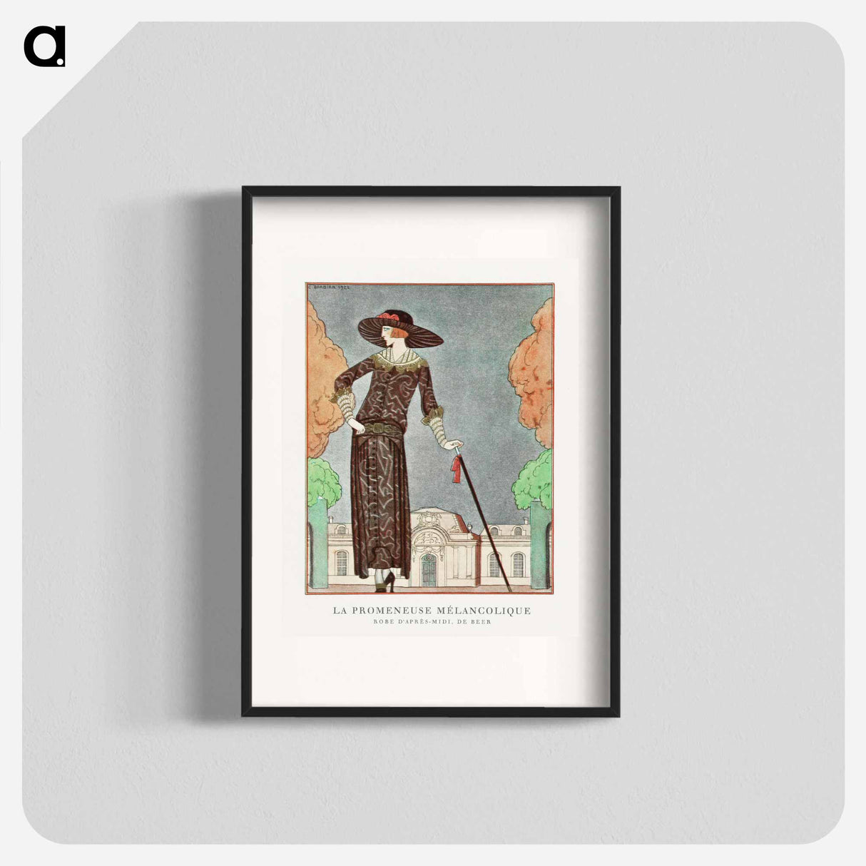 La promeneuse mélancolique, Robe d'après-midi - ジョージ バービエ Poster.