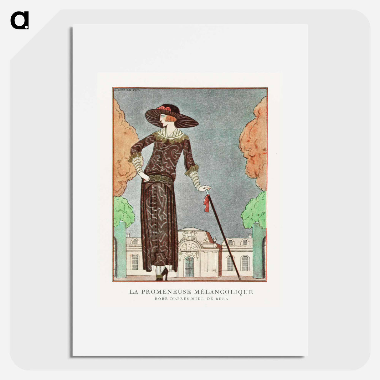 La promeneuse mélancolique, Robe d'après-midi - ジョージ バービエ Poster.