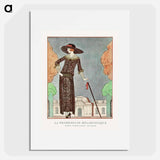 La promeneuse mélancolique, Robe d'après-midi - ジョージ バービエ Poster.
