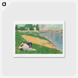 アートポストカード-The Seine with Clothing on the Bank (Study for "Bathers at Asnières") - ジョルジュ スーラ Postcard.