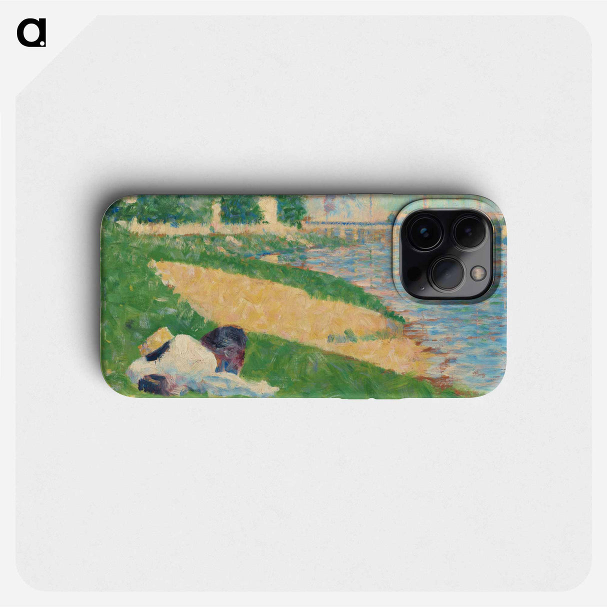 The Seine with Clothing on the Bank (Study for "Bathers at Asnières") - ジョルジュ スーラ Phone Case.