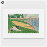 The Seine with Clothes on the Bank (Study for "Bathers at Asnières") - Georges Seurat Poster.