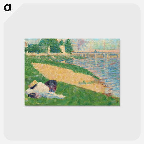 アートポストカード-The Seine with Clothing on the Bank (Study for "Bathers at Asnières") - ジョルジュ スーラ Postcard.
