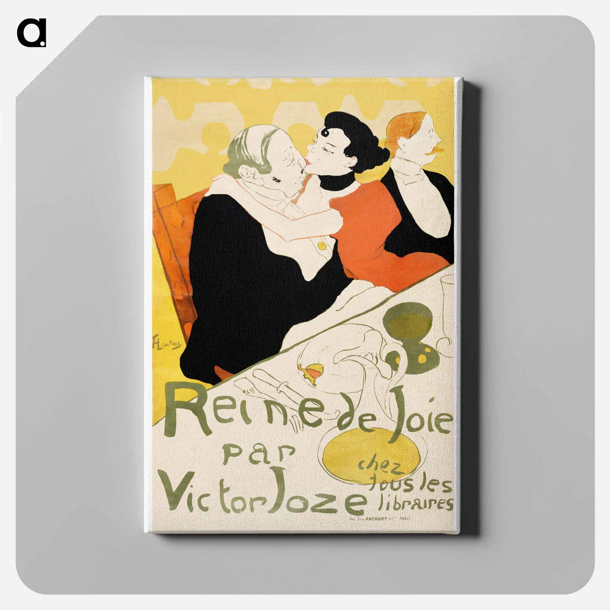 アートパネル-Reine de Joie - アンリ ド トゥールーズ ロートレック Canvas.