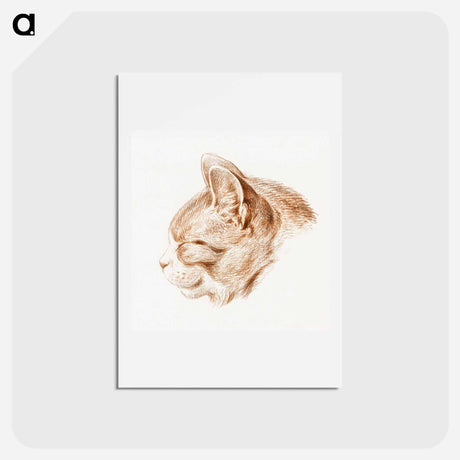 アートポストカード-Sketch of a cat - ジャン ベルナール Postcard.