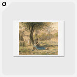 アートポストカード-In the garden - ジャン フランソワ ミレー Postcard.