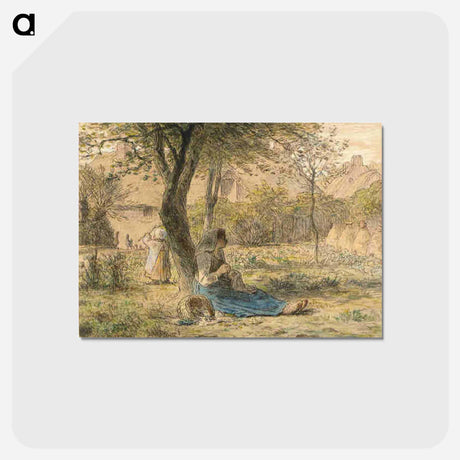 アートポストカード-In the garden - ジャン フランソワ ミレー Postcard.