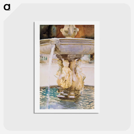 アートポストカード-Spanish Fountain - ジョン シンガー サージェント Postcard.