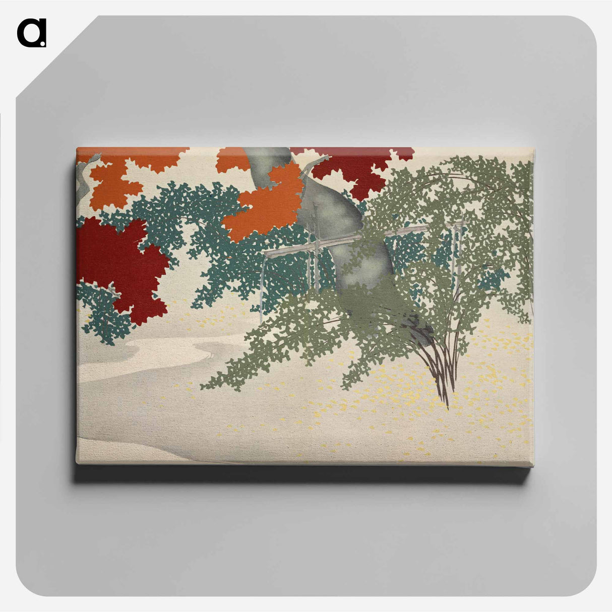 アートパネル-Maple from Momoyogusa–Flowers of a Hundred Generations - 神坂 雪佳 Canvas.