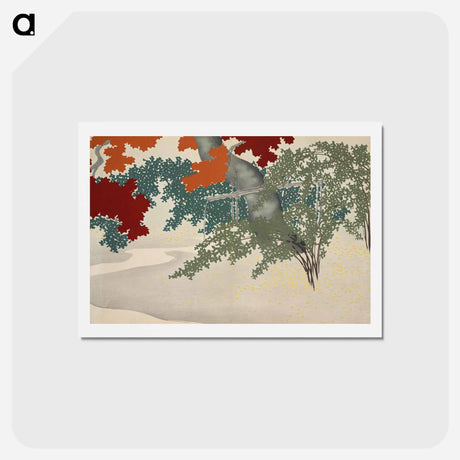 アートポストカード-Maple from Momoyogusa–Flowers of a Hundred Generations - 神坂 雪佳 Postcard.