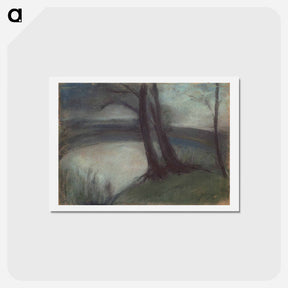 アートポストカード-Weiher bei Einbruch der Dunkelheit - レッサー ユリィ Postcard.