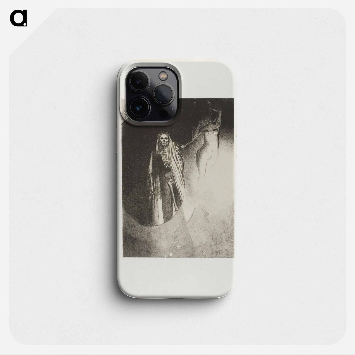 Death: It is I Who Make You Serious; Let Us Embrace Each Other - オディロン ルドン Phone Case.