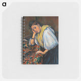 Young Italian Woman at a Table - ポール セザンヌ Memo.