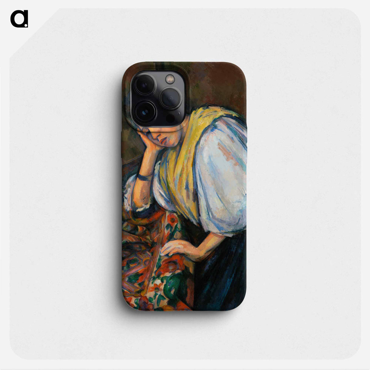 Young Italian Woman at a Table - Paul Cezanne Phone Case.