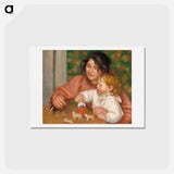 アートポストカード-Child with Toys, Gabrielle and the Artist's Son, Jean - ピエール オーギュスト ルノワール Postcard.