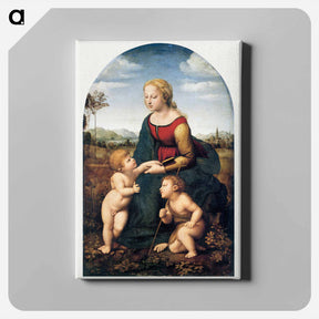 アートパネル-The Virgin and Child with Saint John the Baptist - ラファエロ サンティ Canvas.