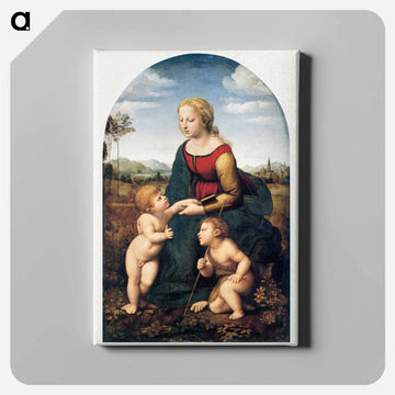 The Virgin and Child with Saint John the Baptist - ラファエロ サンティ Canvas.