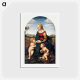 The Virgin and Child with Saint John the Baptist - ラファエロ サンティ Postcard.