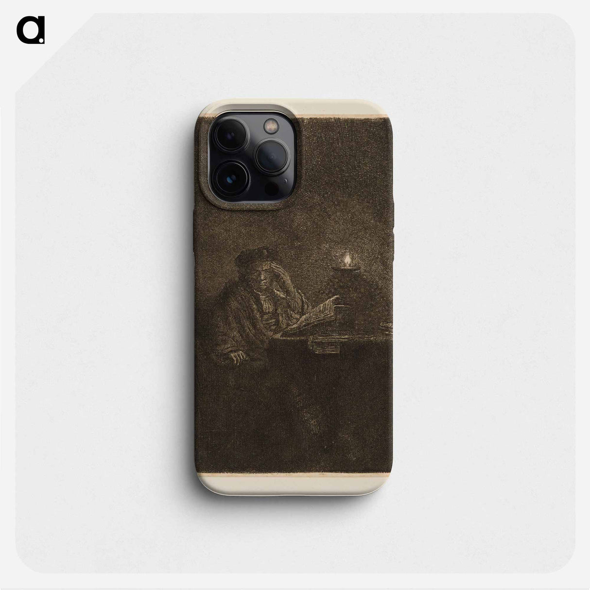 Student at a Table by Candlelight - Rembrandt van Rijn Phone Case.
