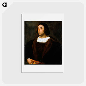 アートポストカード-Portrait of Jacopo Sannazaro - ティツィアーノ ヴェチェッリオ Postcard.