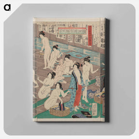 アートパネル-Hada kurabe hana no shōbuyu kurabe, koshi yuki no ya - 豊原 国周 Canvas.