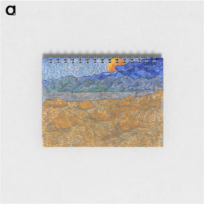 アートメモ帳-Landscape with Wheat Sheaves and Rising Moon - フィンセント ファン ゴッホ Memo.