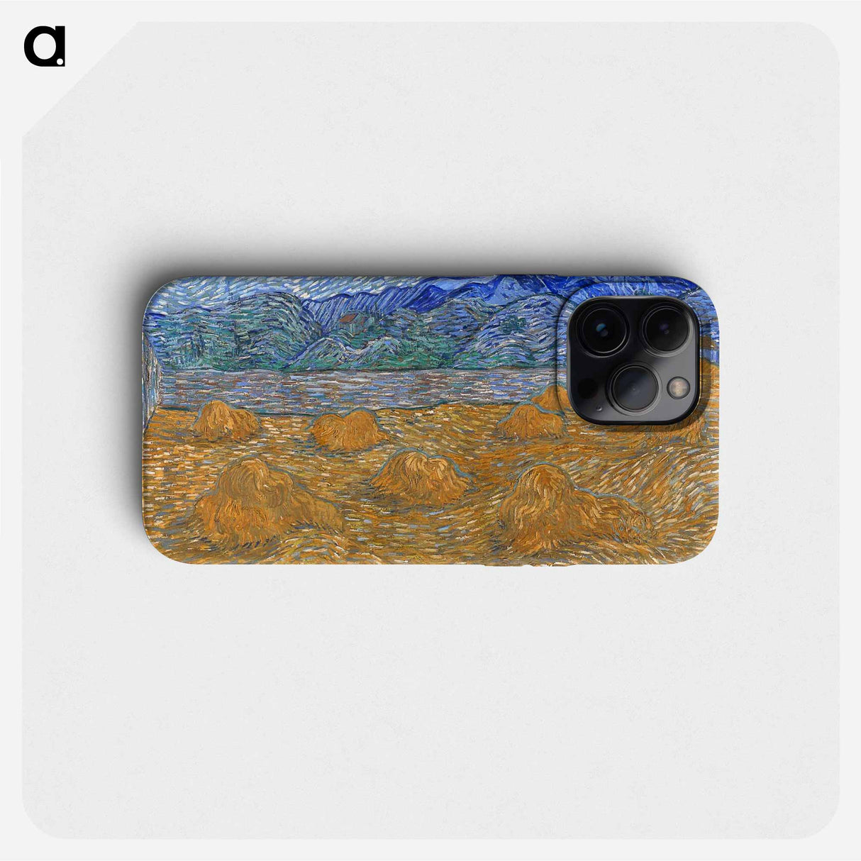 Landscape with Wheat Sheaves and Rising Moon - Vincent van Gogh Phone Case.