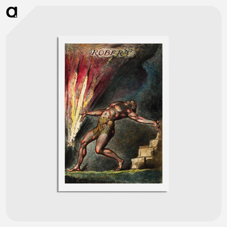 アートポストカード-Milton: a Poem, To Justify the Ways of God to Men - ウィリアム ブレイク Postcard.