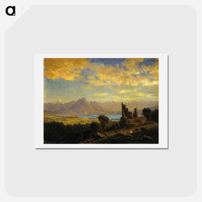 アートポストカード-Scene in the Tyrol - アルバート ビアスタット Postcard.