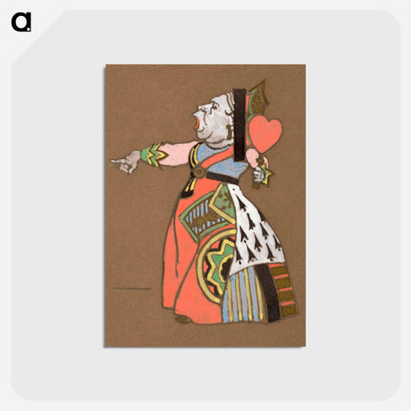 アートポストカード-Queen of Hearts Costume Design for Alice in Wonderland - 不思議の国のアリス Postcard.