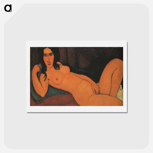 Reclining Nude with Loose Hair - アメデオ モディリアーニ Postcard.