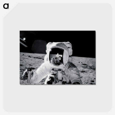 アートポストカード-Astronaut Alan Bean holds Special Environmental Sample Container - アポロ月面着陸 Postcard.