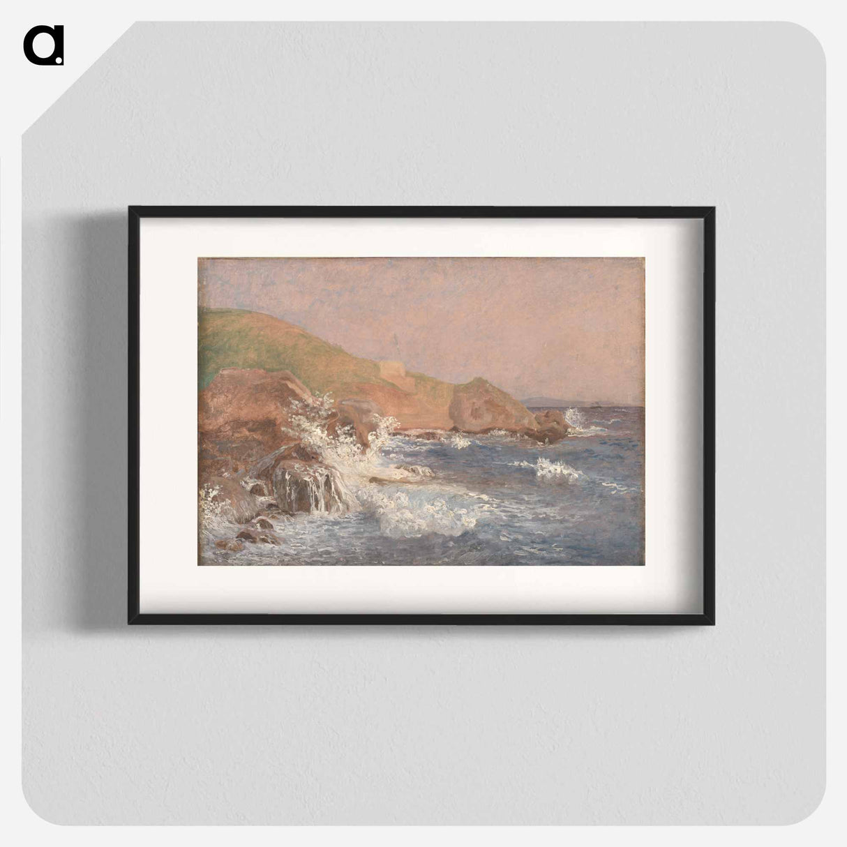 Rocks and turbulent lake.Capri - クリステン ケプケ Poster.