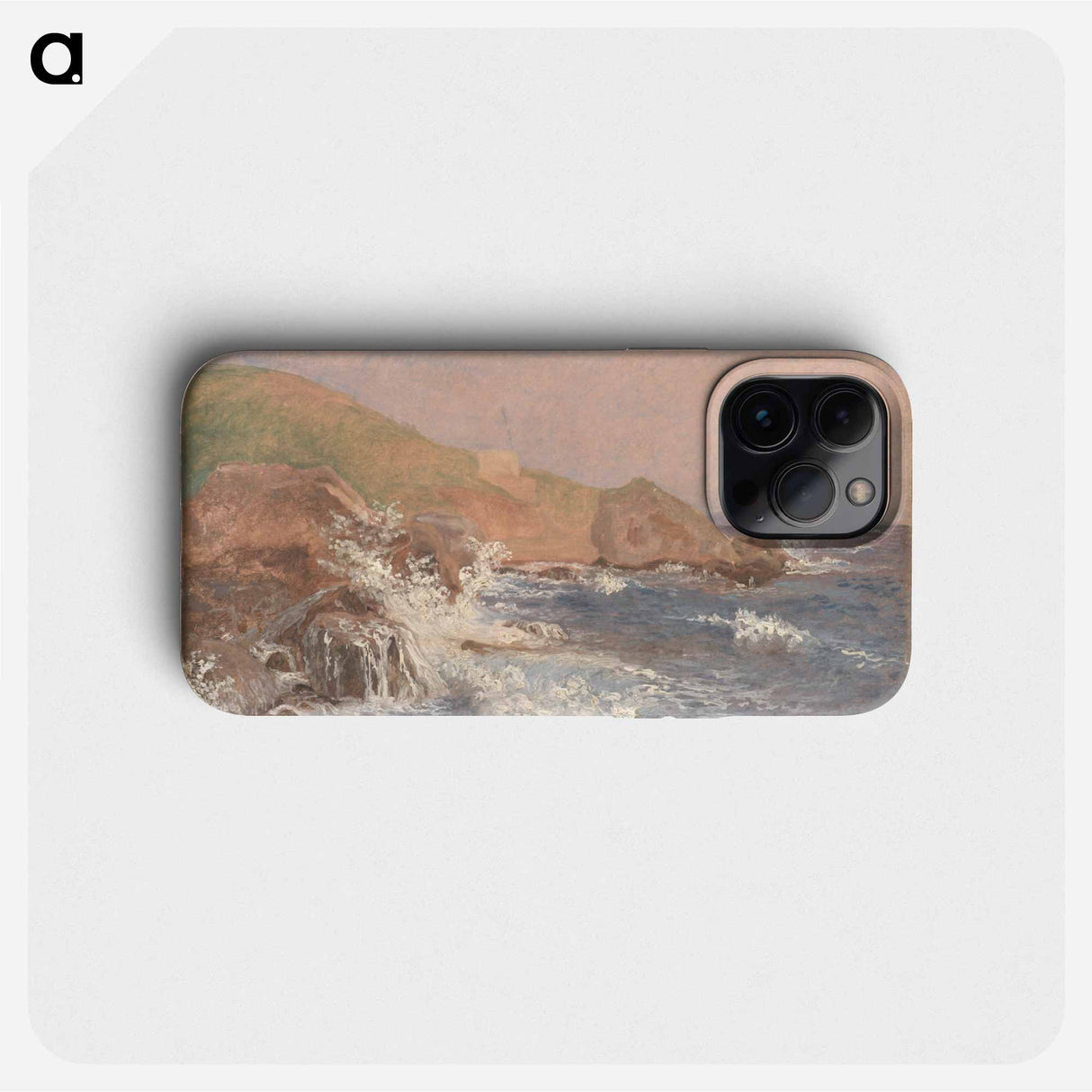 Rocks and turbulent lake.Capri - クリステン ケプケ Phone Case.