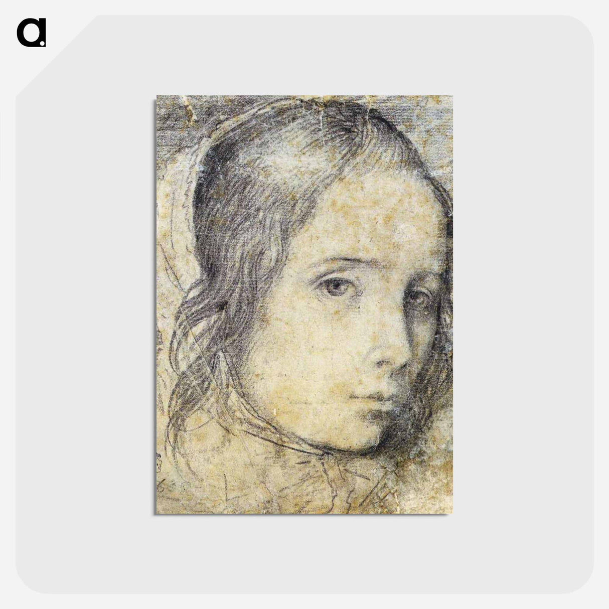 アートポストカード-Head of a Girl - ディエゴ ベラスケス Postcard.